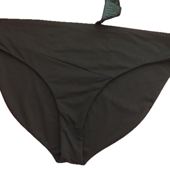 NWOT Volcom Simply Seamless 16W Black Solid Cheeky Bikini Swim Bottom #99279 - Picture 2 of 3